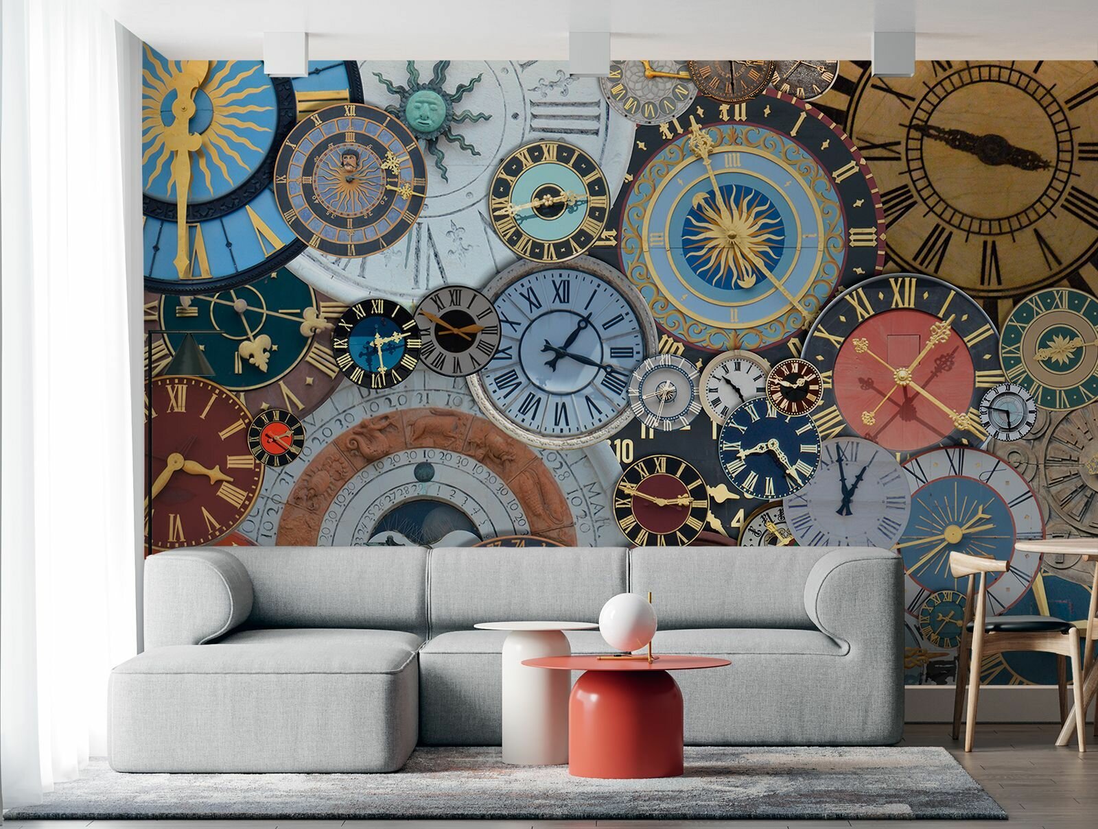 Фотообои 3d на стену флизелиновые Геометрия Часы. 400х270 см Luxury Walls AM15604