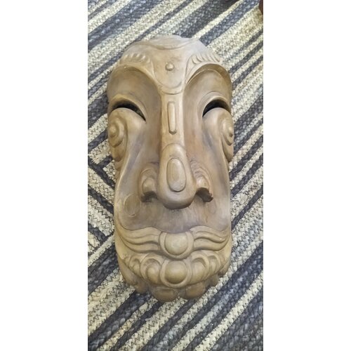 Маска-панно деревянная, декоративная, настенная, 50/25см + брелок в подарок