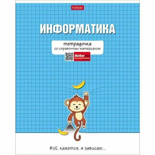 Тетрадь предметная Тетрадочка, 48 листов в клетку Информатика, обложка мелованный картон, выборочный лак, со справочным материалом тетрадь предметная тетрадочка 48 листов в клетку обществознание обложка мелованный картон выборочный лак со справочным материалом