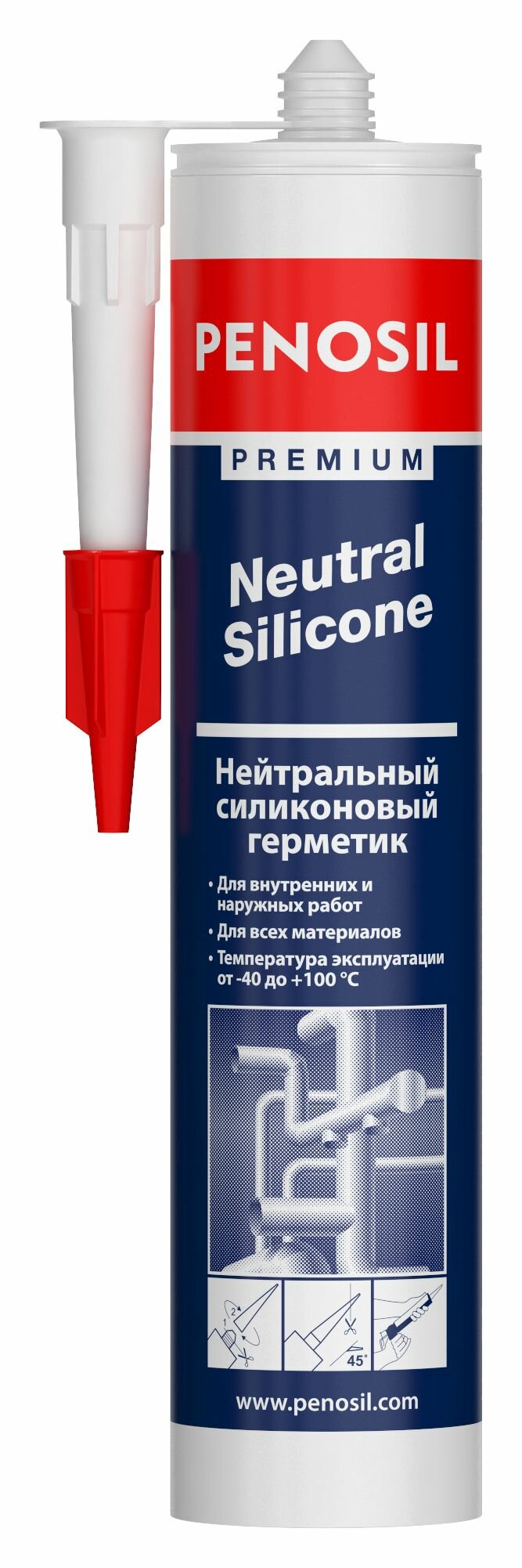 Герметик нейтральный белый PENOSIL Premium Neutral Silicone, 280ml