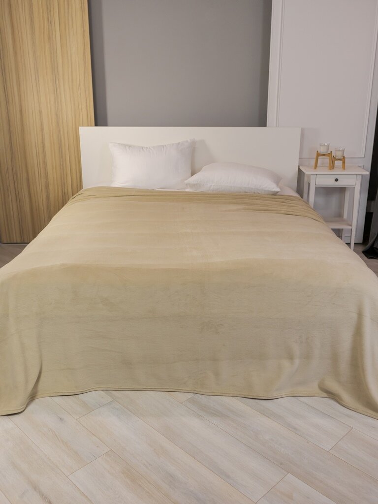 Покрывало 150х200 фланель 100% пэ Траттвива, бежевый, БельВита — фото 1