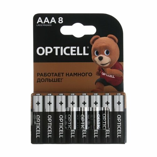 Батарейка алкалиновая OPTICELL AAA LR03-8BL 15В блистер 8 шт 1318₽