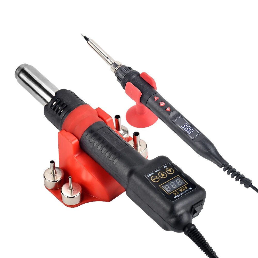 Паяльная станция JCD 2 в 1 750 Вт, 8208 Hot air gun, 220V EU PLUG