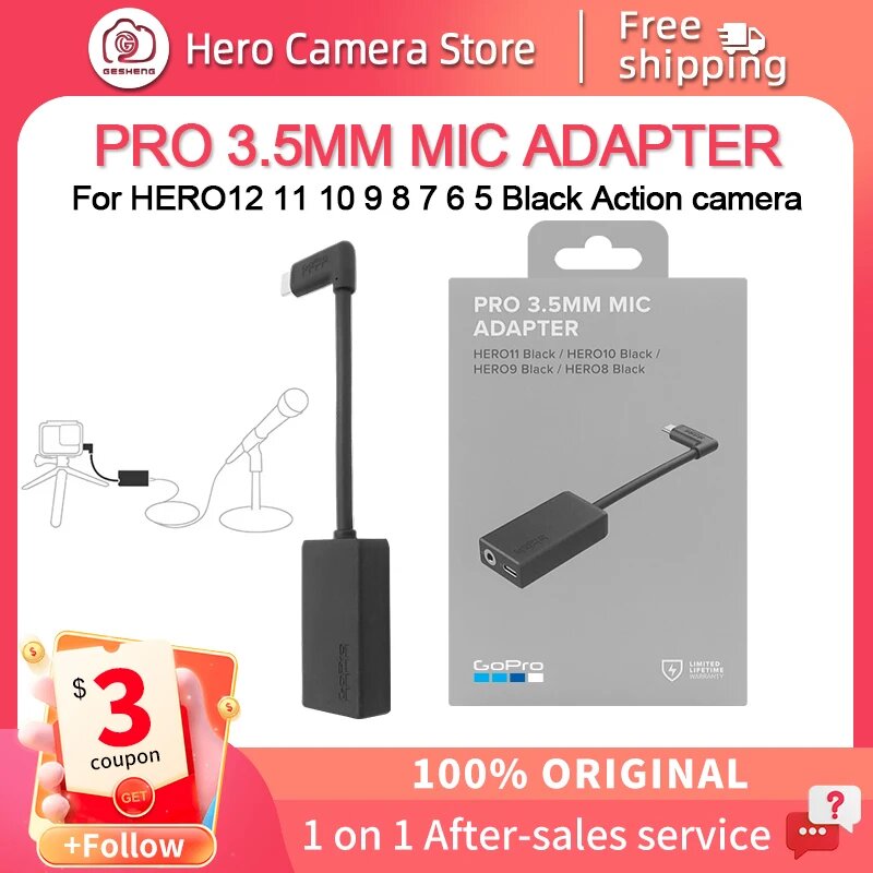 GoPro Адаптер микрофона 3.5 мм, Mic Adapter (new) — фото 1