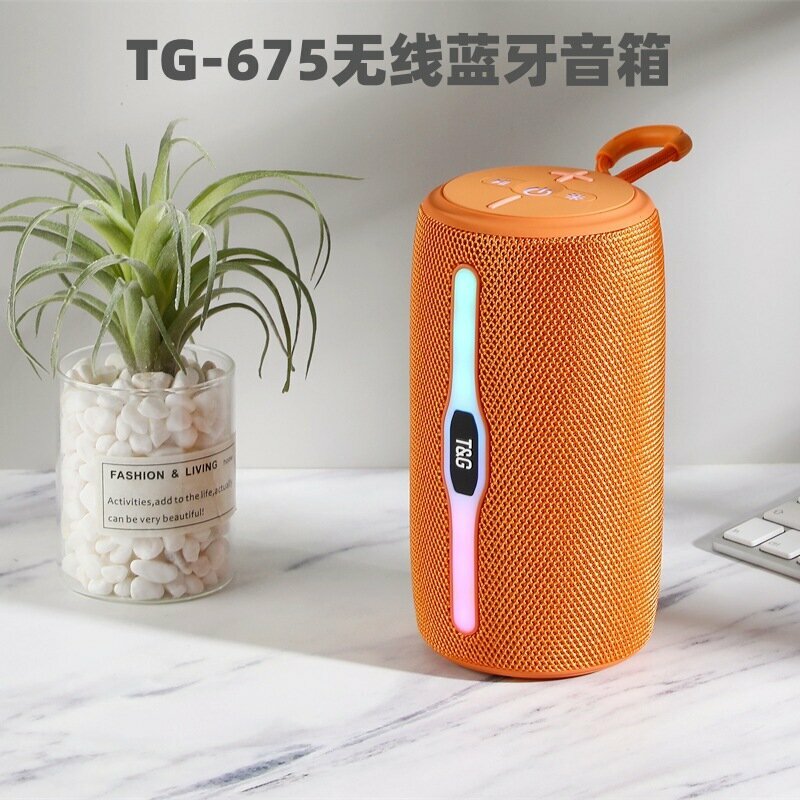 Динамик музыкальный TG675, Bluetooth, FM-радио, светодиодный, синий — фото 1