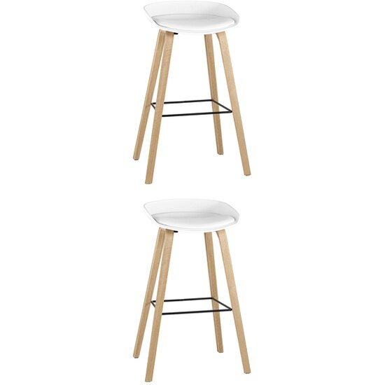 Стул барный Stool Group LIBRA, белый с ПУ подушкой, деревян. ножки (2 шт/уп)