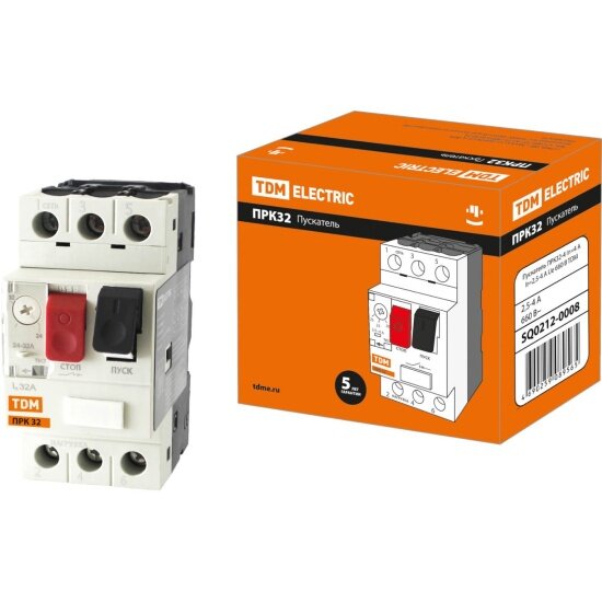 Пускатель Tdm Electric ПРК32-4 In=4A Ir=25-4A Ue 660В SQ0212-0008