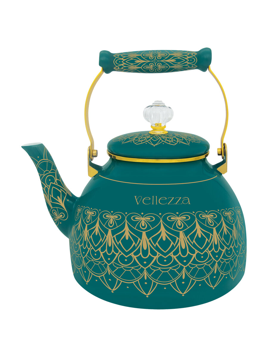 Чайник эмалированный VELLEZZA VZ-8004GR Empire Green, 4л