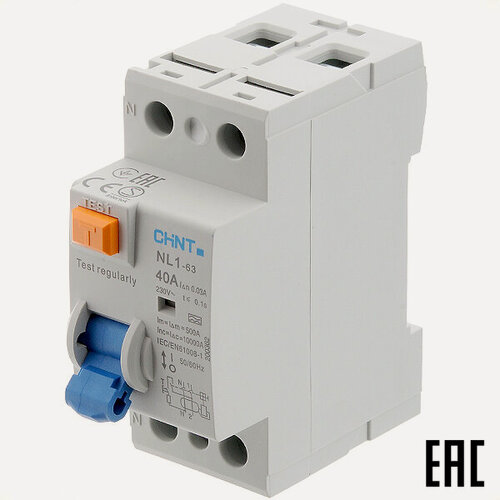 Изображение товара Устройство защитного отключения NL1-63 200362 (тип А) 40А-30мА 240В 1P+N 10кА (CHINT)
