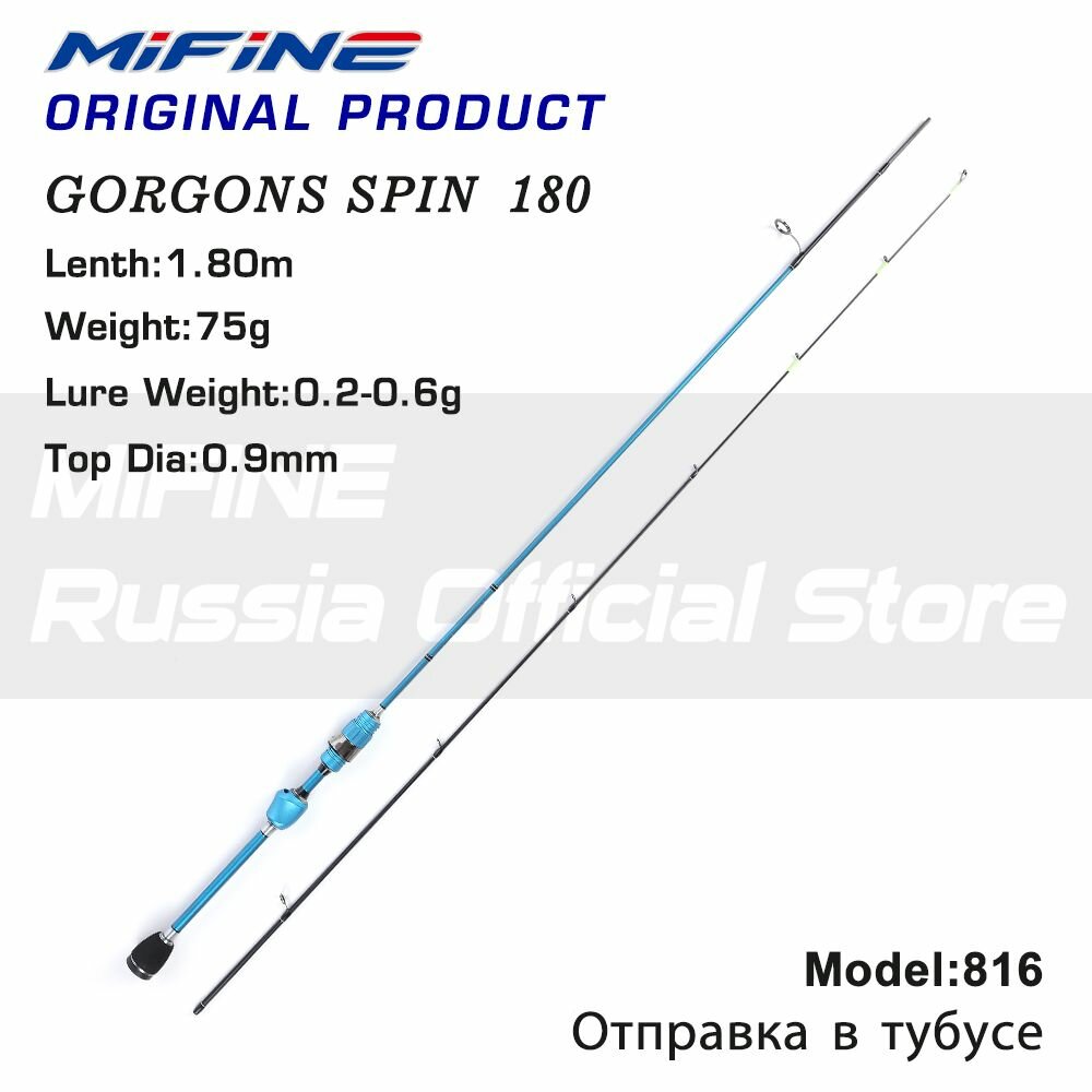 Штекерный спиннинг MIFINE GORGONS SPIN 1.80м (0.2-0.6гр), рыболовный, удилище для рыбалки
