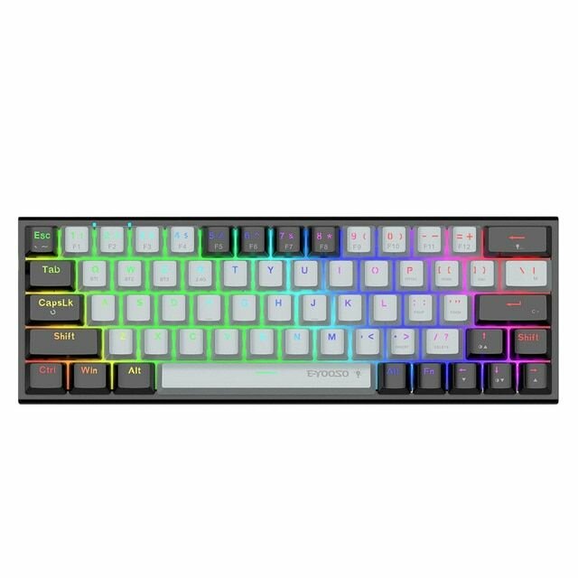 Механическая игровая клавиатура E-YOOSO Z11, 63 клавиши RGB, поддерживает Bluetooth / беспроводной режим 2.4G / USB 3, подходит для ПК, ноутбуков, Mac OS