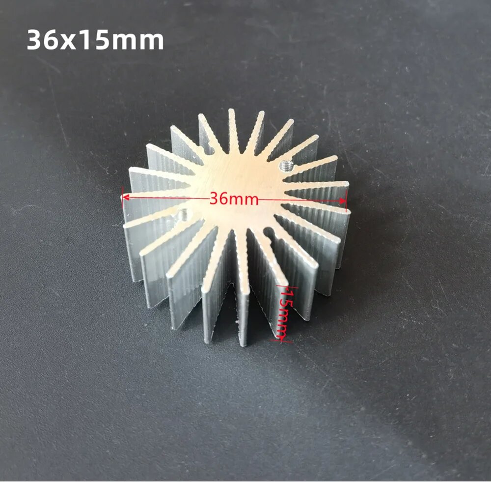 Алюминиевый радиатор для светодиодов SZRZGT, 36x15mm