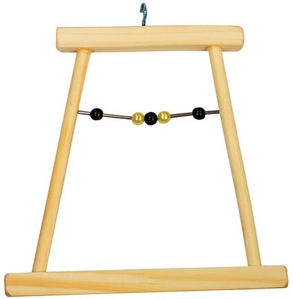 Качели для птиц в клетку деревянные малые с бусами 12 х 08 х 11 см 1 шт