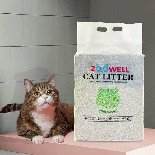 Наполнитель для кошачьего туалета ZooWell Care Mix смешанный 6 л (2 кг) с экстрактом зеленого чая, набор из 2 шт.