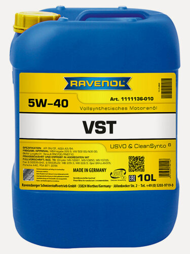 Изображение товара Моторное масло RAVENOL VST SAE 5W-40 (10л)