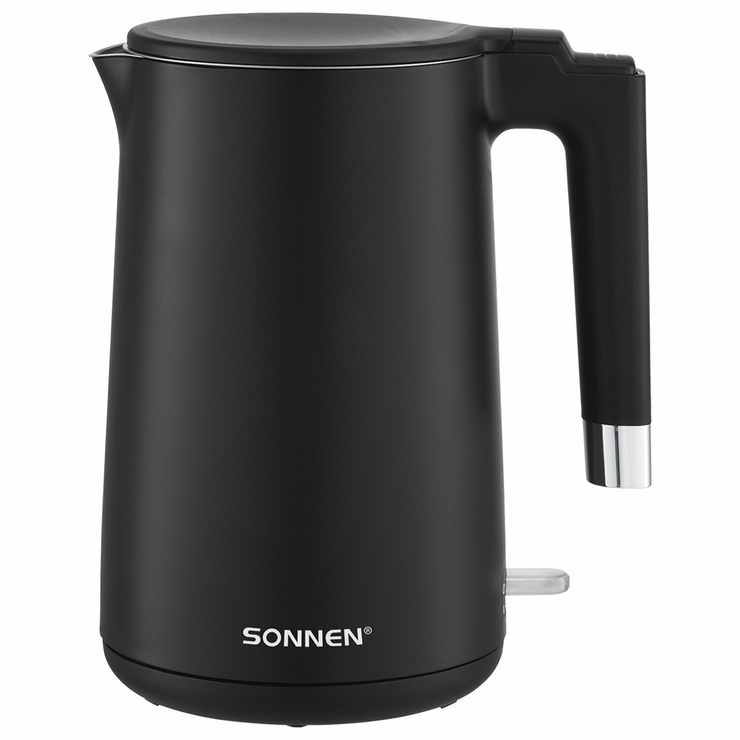 Чайник электрический с двойными стенками SONNEN KT-8719B, 1,5 л, 2200 Вт, черный, 454692