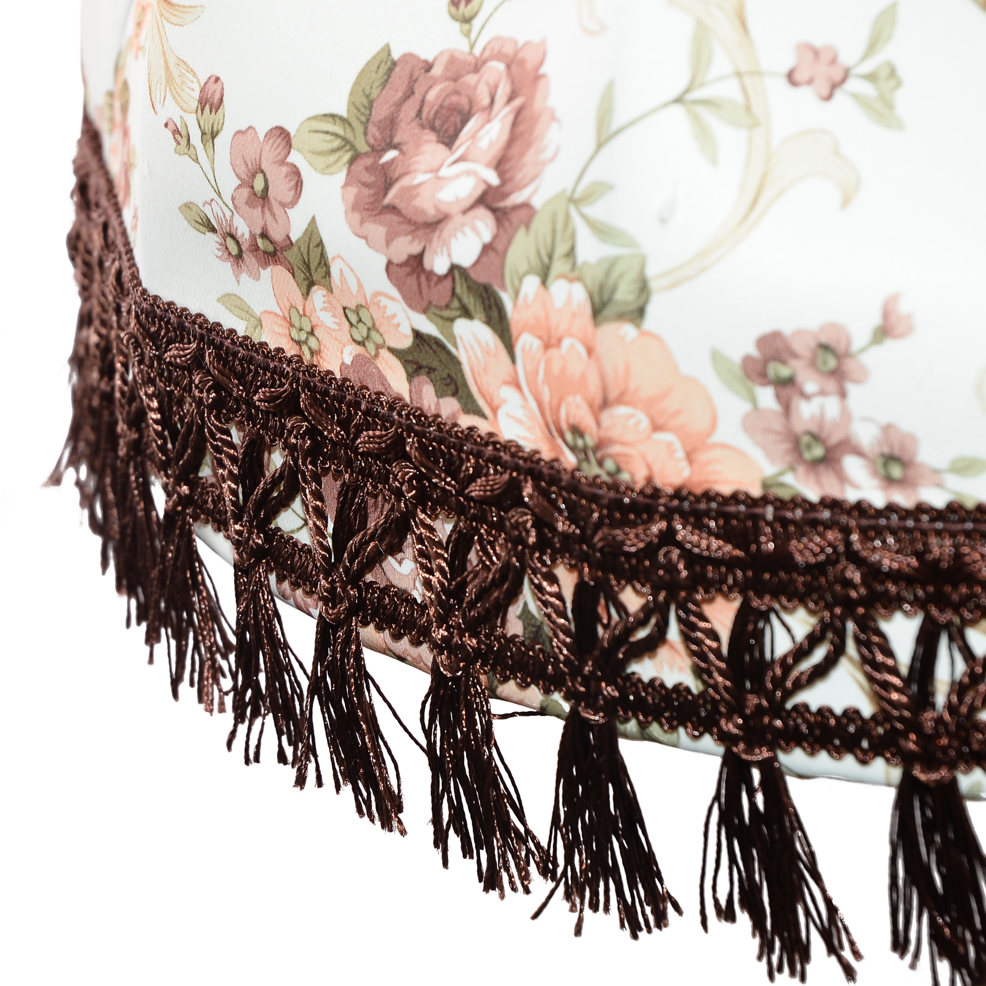 Абажур Мультисвет "ГХ", тканевый, бежевый, с бахромой, d39/95/140 см, h25 см — фото 1