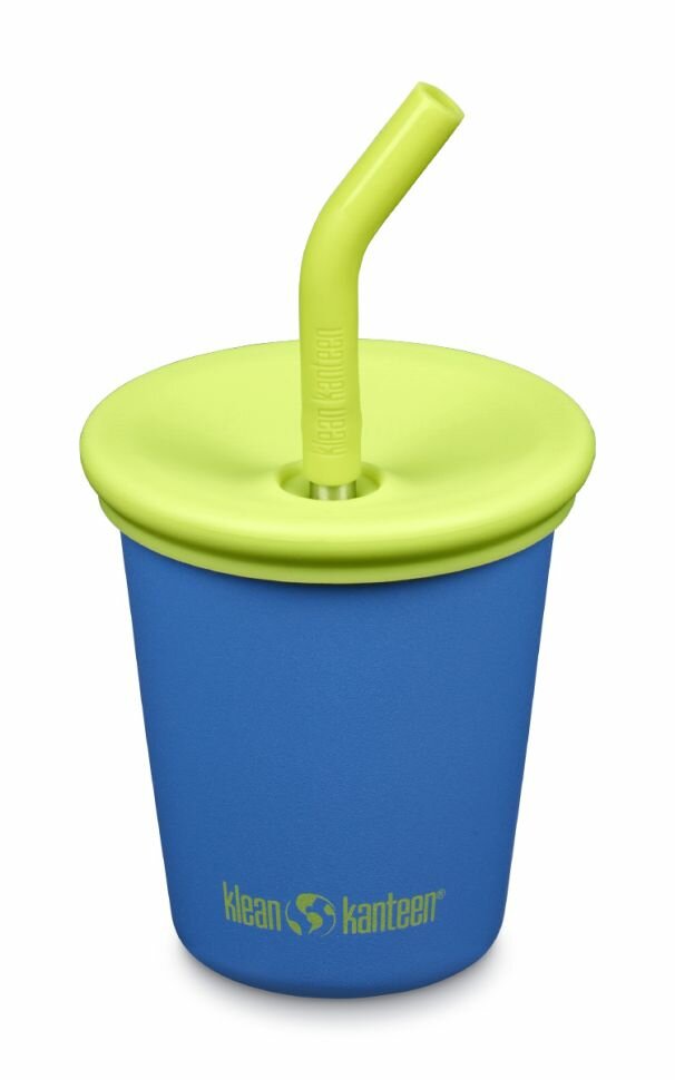 Детский стакан одностенный Klean Kanteen Kid Cup Straw Lid 10oz (296 мл) Super Sonic с трубочкой 1011219