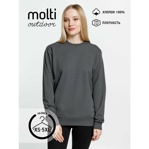 фото Свитшот molti базовая коллекция, размер xs, , темно-серый, темно-серый