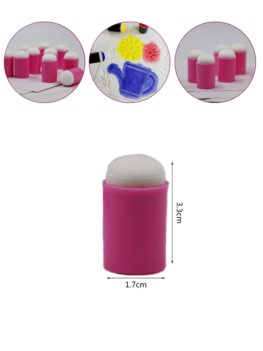 Спонжи на палец для аквагрима и рисования набор 10 шт (розовый цвет) — фото 1