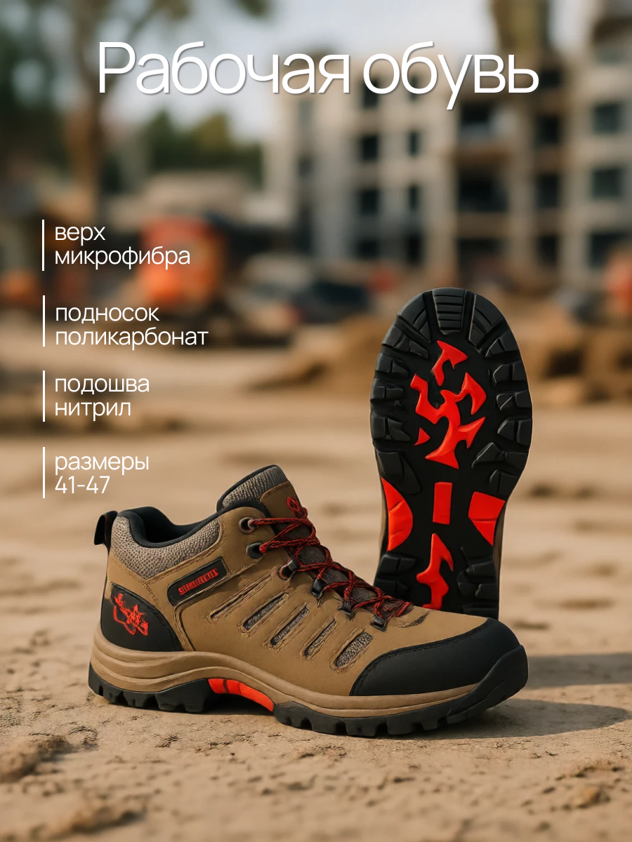Ботинки рабочие «Скорпион Пионер ПК» (42) спецобувь с поликарбонатным подноском подошва нитрил