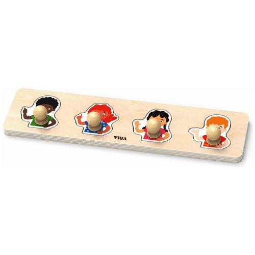 Пазл-вкладыш Цвет кожи (4 дет.) в пакете развивающая игрушка деревянный пазл корабль рамка вкладыш головоломка для малышей 10 элементов