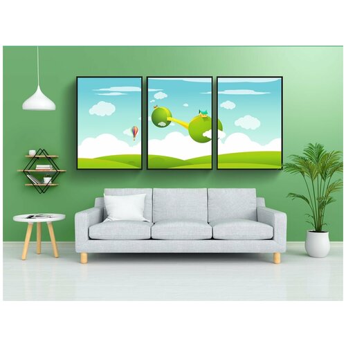 фото Набор модулных постеров для интерьера "фантастический мир, мечтать, сюрреалистичный" 60x90 см. в тубусе, без рамки lotsprints