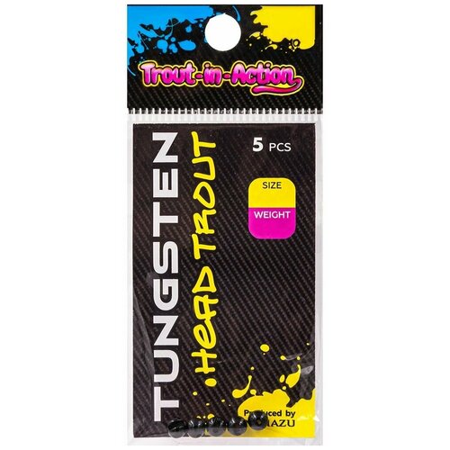 Вольфрамовая головка Namazu PRO TIA TUNGSTEN HEAD TROUT 0.1 гр, 2.4 мм, цв. Чёрный (5 шт)