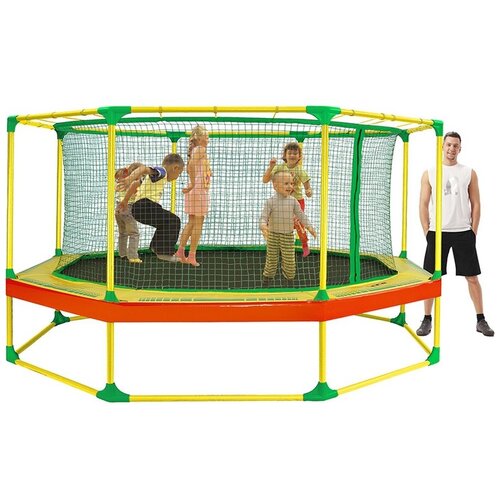 фото Батут leco-it outdoor plus с ограждением диам. 370 см леко