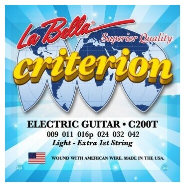 LA BELLA C200T CRITERION LIGHT 9-42 струны для электрогитары обмотка никелированная сталь