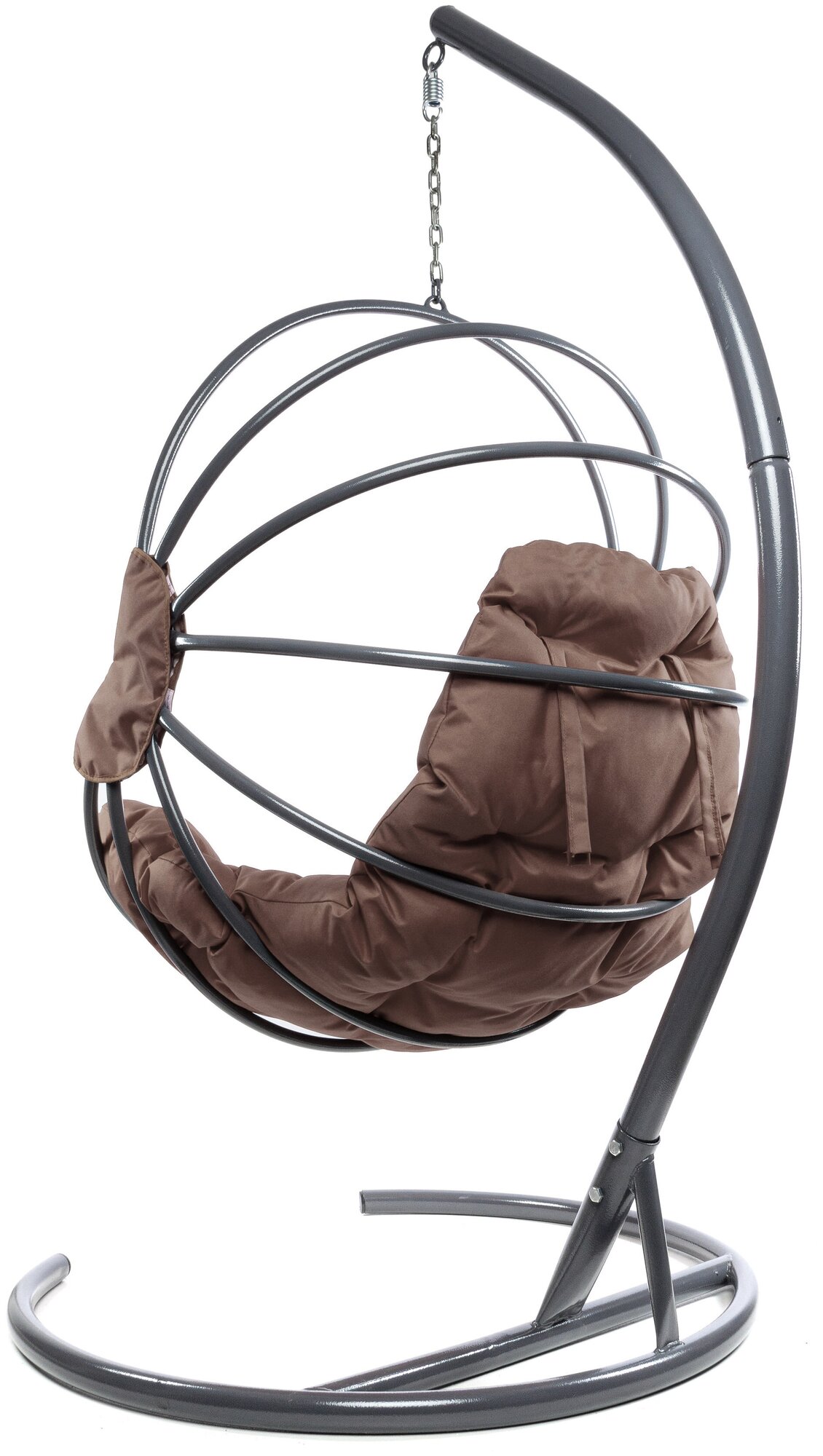 Подвесное кресло M-Group веер, разборный серый, коричневая подушка - фотография № 8
