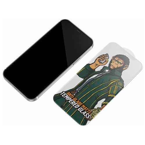 Матовое защитное стекло Blueo 2.5D Silk Full Cover Anti-glare для iPhone 12/12 Pro с черной рамкой