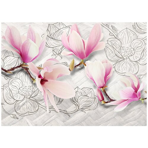 Розовые орхидеи - Виниловые фотообои, (211х150 см) розовые облака виниловые фотообои 211х150 см