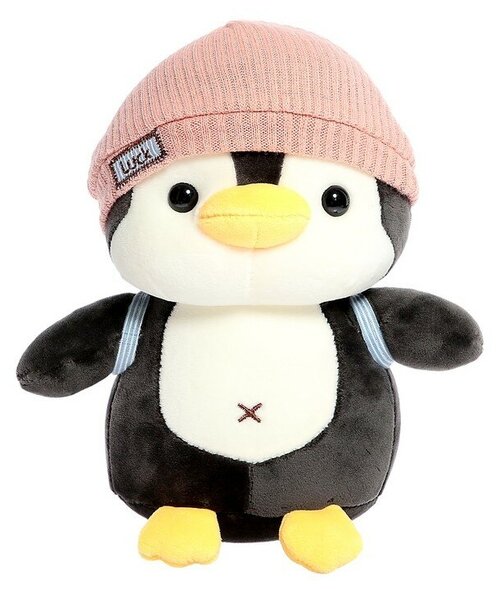 Мягкая игрушка «Пингвин», в шапке, микс