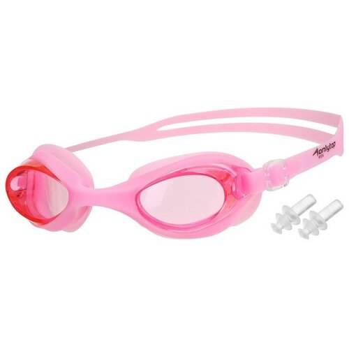 Очки для плавания, взрослые + беруши, цвет светло-розовый очки для плавания взрослые беруши с uv защитой цвет розовый