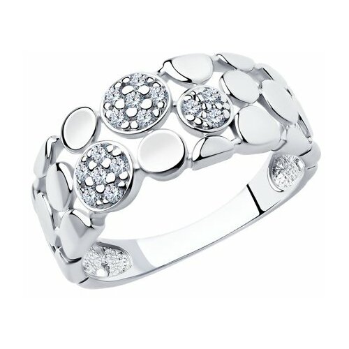 фото Серебряное кольцо sokolov 94010135 с фианитом, размер 19 diamant-online