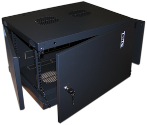 Шкаф настенный Next, 6U 550x450, металлическая дверь, черный (TWT-CBWNM-6U-6x4-BK)