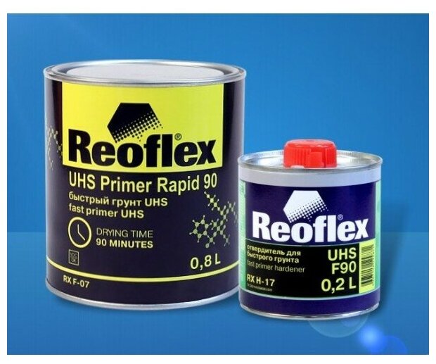 Грунт Reoflex UHS быстрый черный 4+1 0,8л.+0,2л. отвердитель комплект - фотография № 1