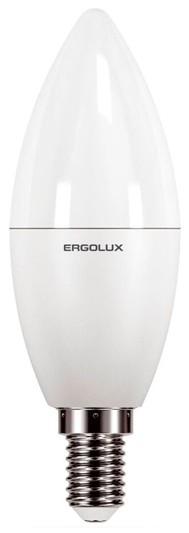 Ergolux свеча C35 E14 9W(800lm 220°) 6500K 6K матовая 109x38 пластик/алюм. LED-C35-9W-E14-6K