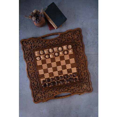 Шахматы-нарды настольная игра Виноград шахматы в ларце премиальные из ореха и бука