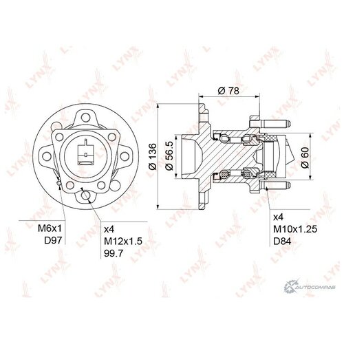 фото Ступица колеса зад прав лев lynxauto wh1171