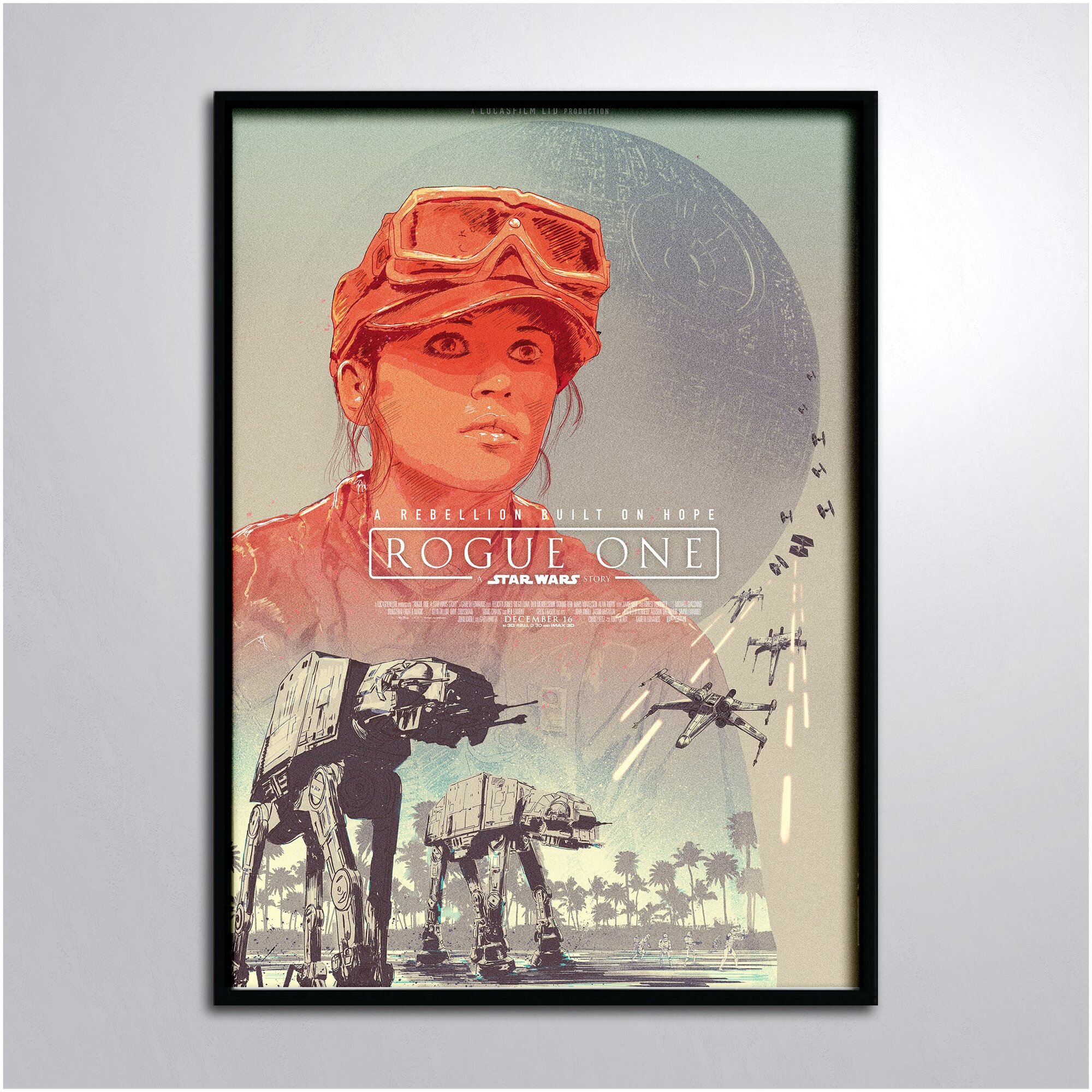 Постер в раме/ Изгой-один Звёздные войны Истории Рисунок