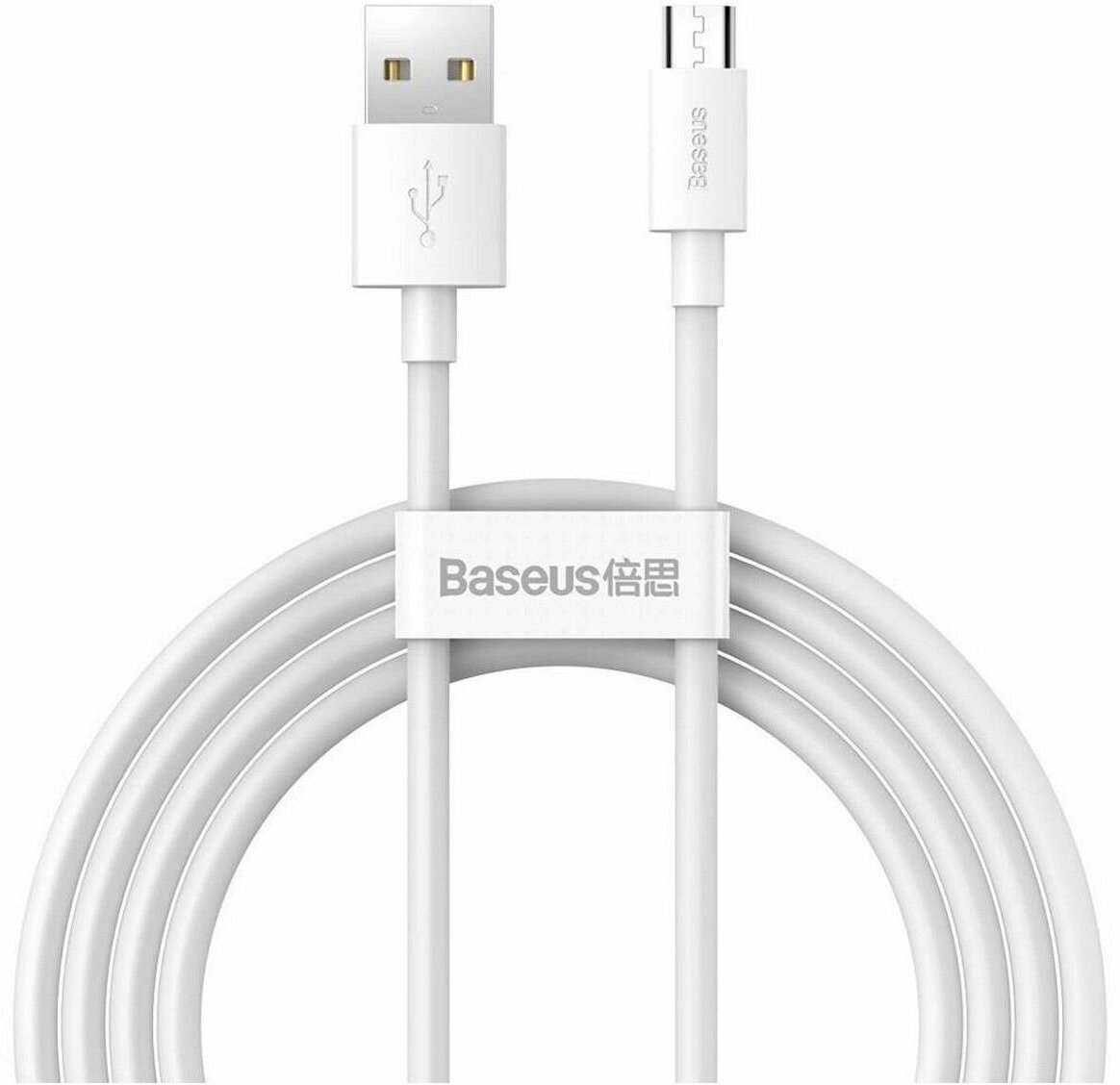 Кабель USB BASEUS Simple Wisdom USB - MicroUSB, 2.1А, 10.5W, 1.5 м, белый