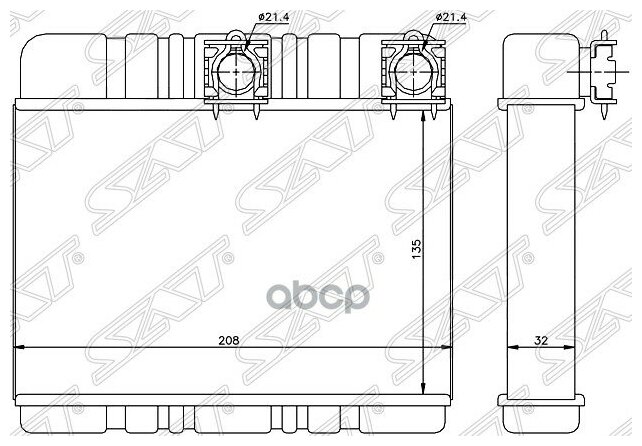 SAT ST-BM33-395-0 Радиатор отопителя салона BMW 3 E46 98-05/X3 E 83 04-10 W A/C