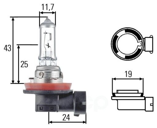 Лампа H11 24v 70w 8gh008358-241 HELLA арт. 8GH008358-241