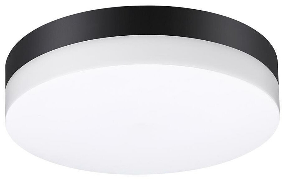 Светильник потолочный Novotech Opal 358882, LED, 18Вт, кол-во ламп:1шт, Черный