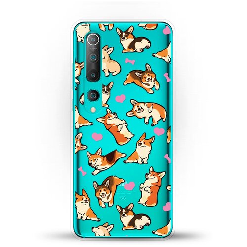 фото Силиконовый чехол корги узором на xiaomi mi 10 andy & paul