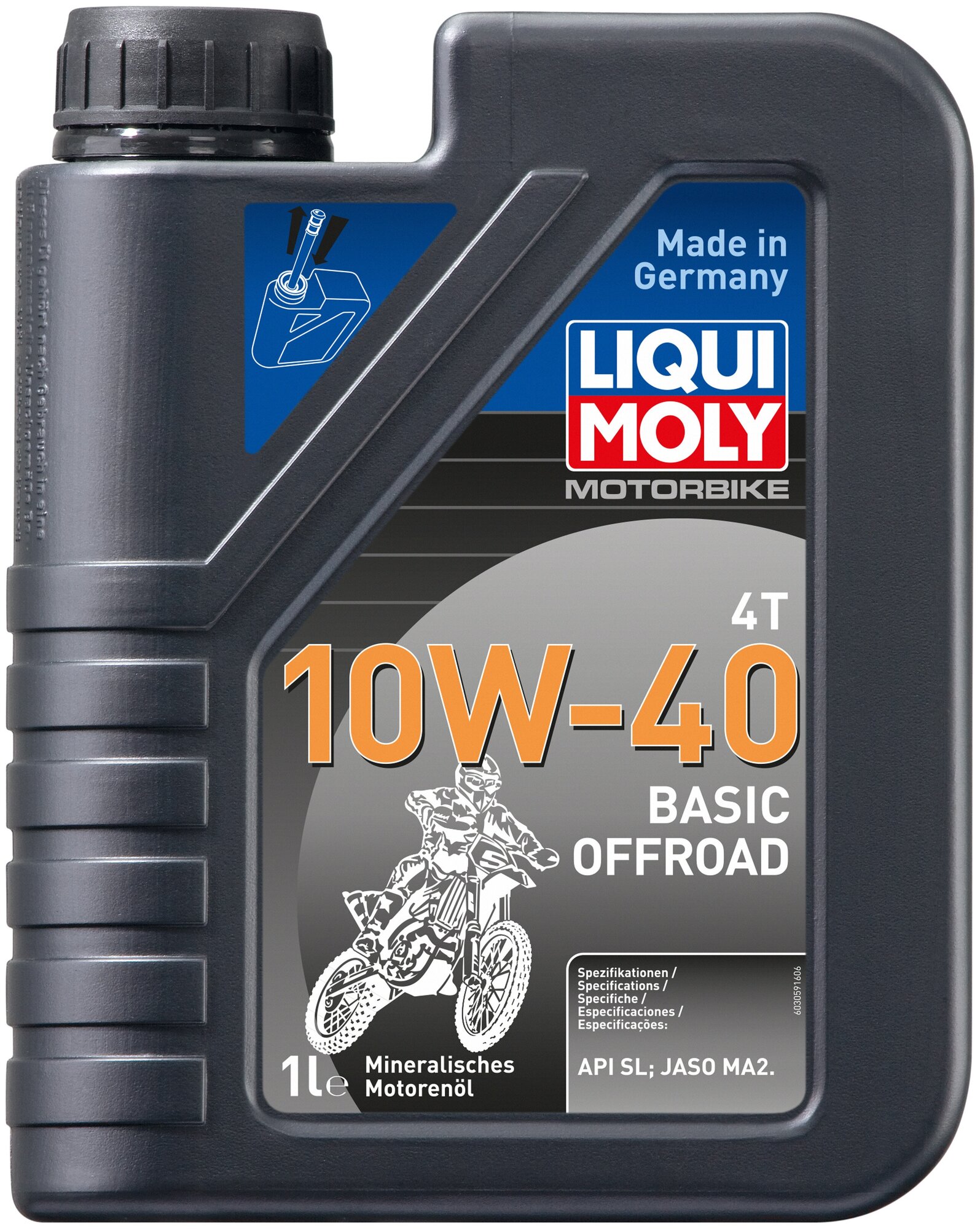 3059 LiquiMoly Минеральное моторное масло для 4-такт. мотоциклов Motorbike 4T Basic Offroad 10W-40 1л