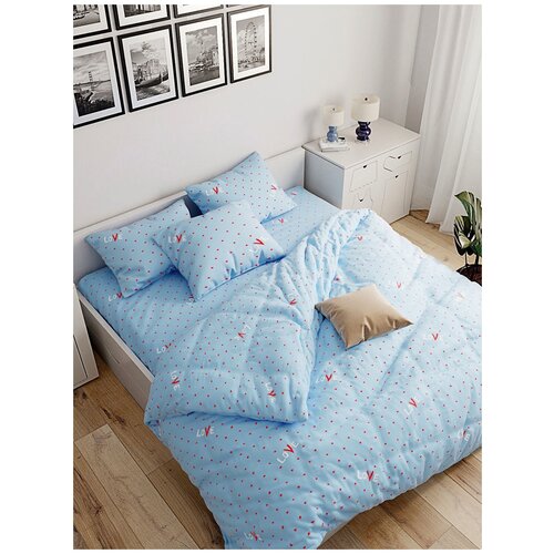 фото Постельное белье "love" евро пододеял 200х215 наволочки 50х70 простынь на резинке 180х200 сказка