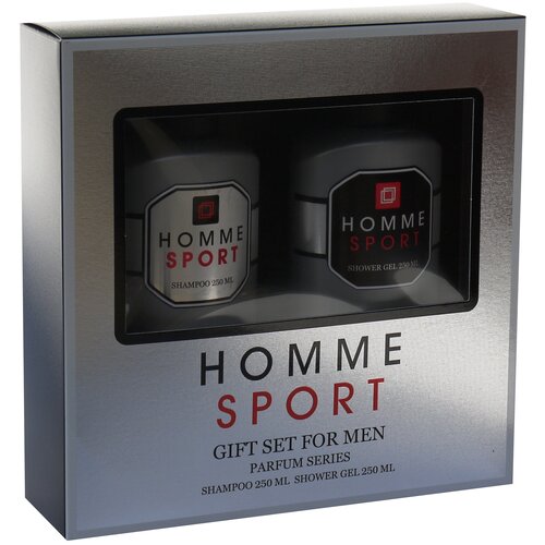 Подарочный косметический парфюмерный набор FESTIVA Parfum Series HOMME SPORT для мужчин (Шампунь 250 мл. + Гель для душа 250 мл.) подарочный косметический набор festiva men s planet energy для мужчин шампунь 250 мл гель для душа 250 мл